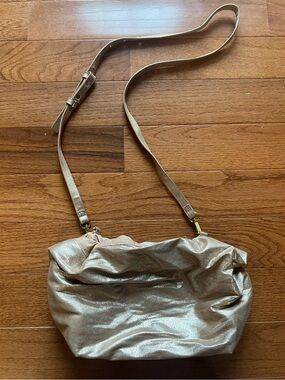 Anthropologie Metallic Gold Shoulder Bag